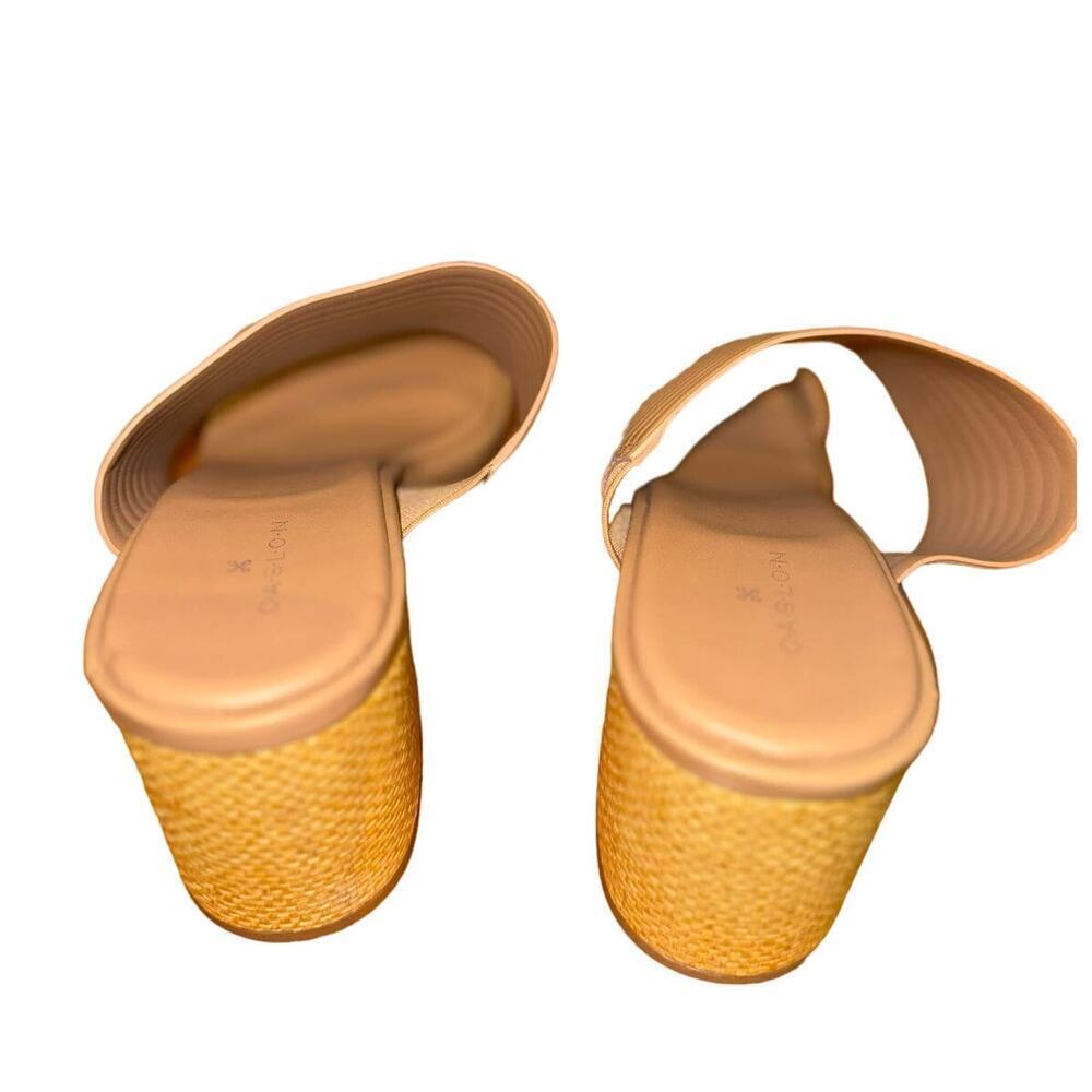 Caslon Tan Leather Block Heel Mule Sandals Open Toe Slide Size 10 NWOB - Picture 5 of 7